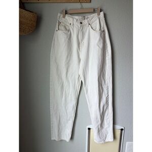 H&M &Denim 90s Baggy Jeans Ultra High Waist Off White Cream‎ Size 6